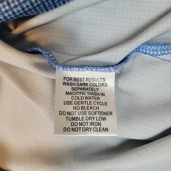 Masters Tech Blue Stretch Micro Check Polo Shirt Embroidered Logo Medium D7 - Picture 7 of 9